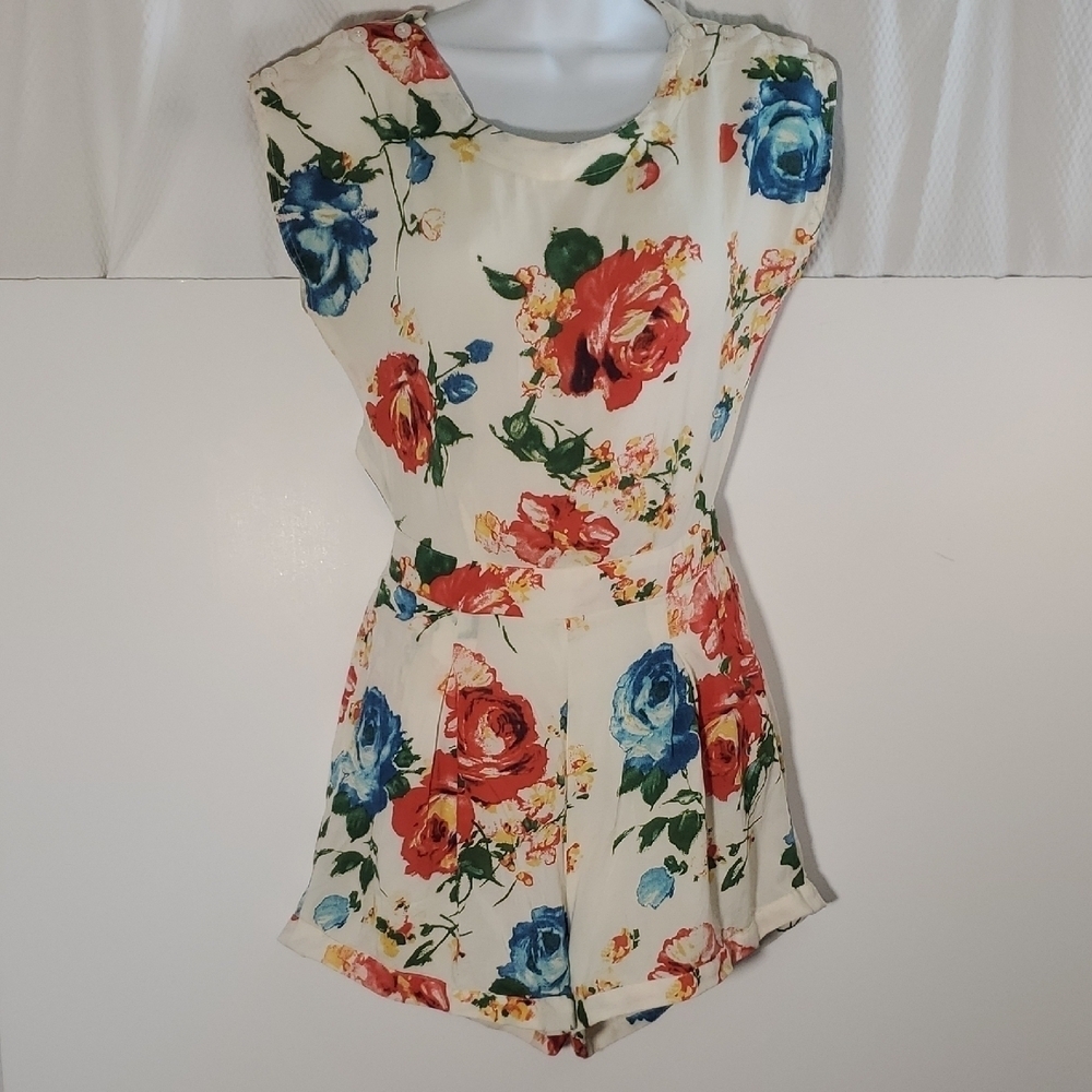 Cotton Candy" Floral Romper Jumpsuit Size S